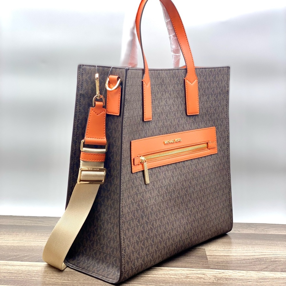 Michael Kors Kenly Large Tote Bag Tangerine - Picture 7 of 7